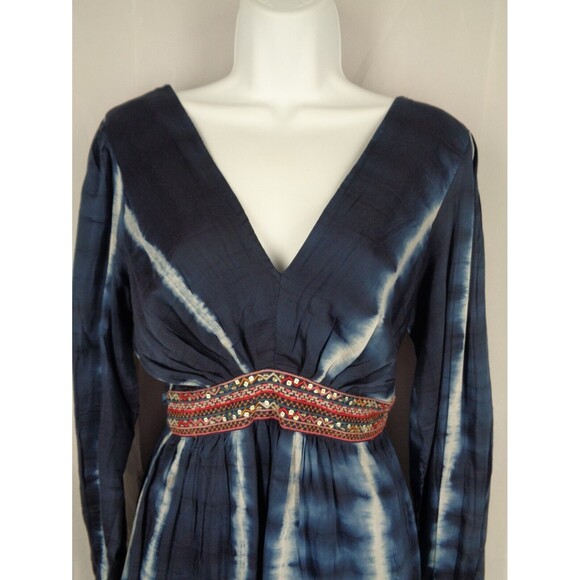 Verb by Pallavi Singhee Anthropologie Mini Dress Size XS Blue Tie Dye New - Picture 5 of 13